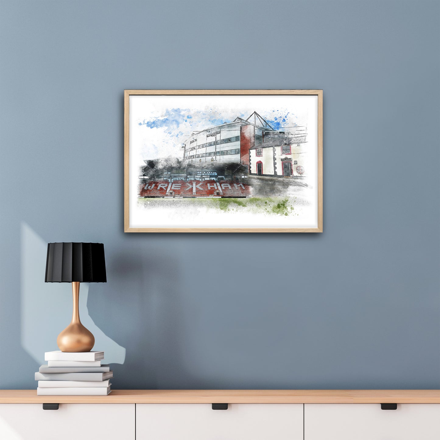 Wrexham AFC The Racecourse Ground Framed Poster |  Wrexham AFC Art | Illustrated Prints | The Turf Pub