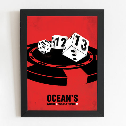 Oceans 11 Trilogy Minimal Movie Illustrated Poster