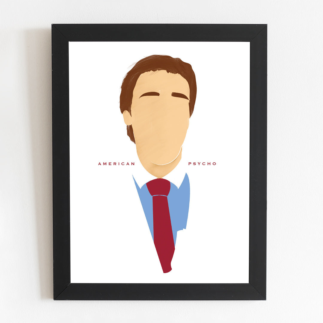 American Psycho Film Poster | Patrick Bateman Minimal Illustrated Movie Print