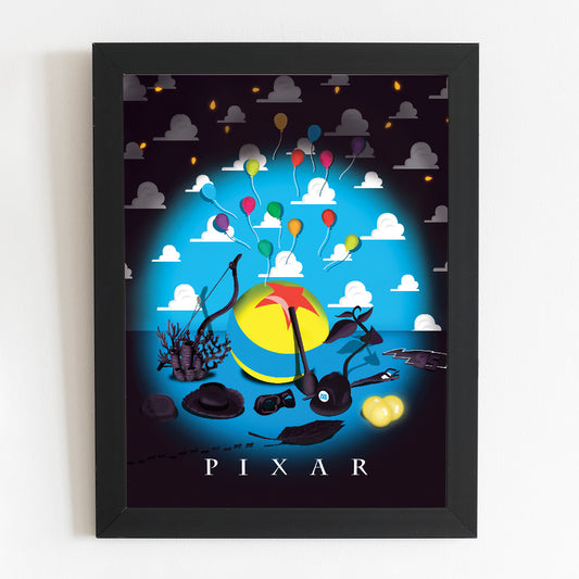 Pixar Minimal Movie Illustrated Poster