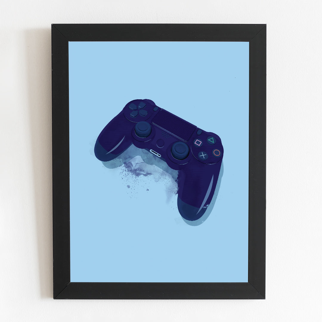 Playstation 4 DualShock Controller Minimal Illustrated Poster