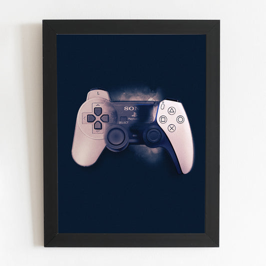 Playstation DualShock Controller Development Illustrated Poster Art