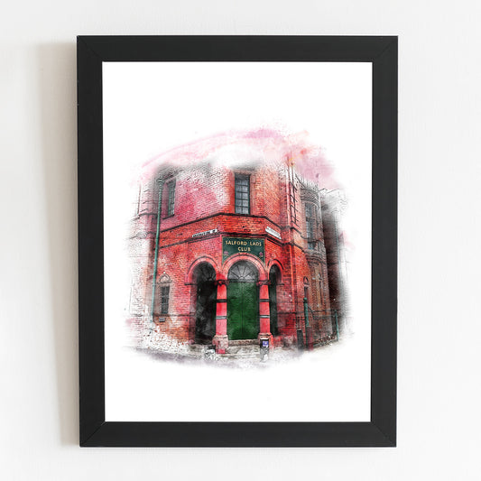 Salford Lads Club Watercolour Style Illustrated Poster