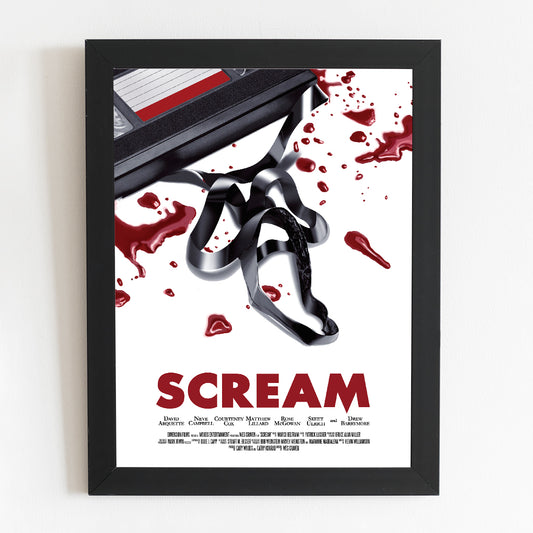 Scream Movie Poster | 1996 Minimalist Movie Illustrated Poster | Horror Film Art | Ghostface
