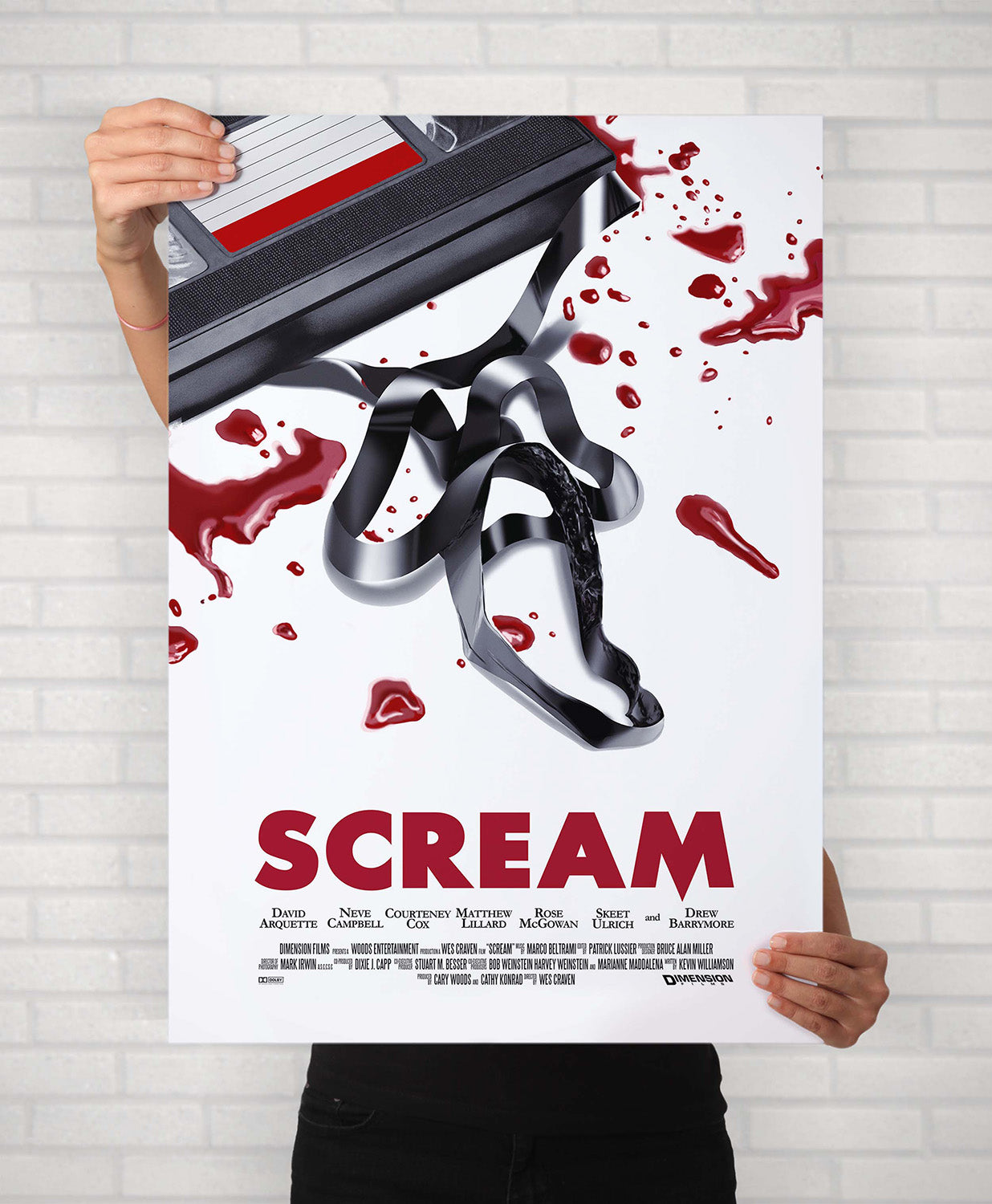 Scream Framed Poster |  Ghostface Film Art | Horror Movie Print | 1996 Steam Art