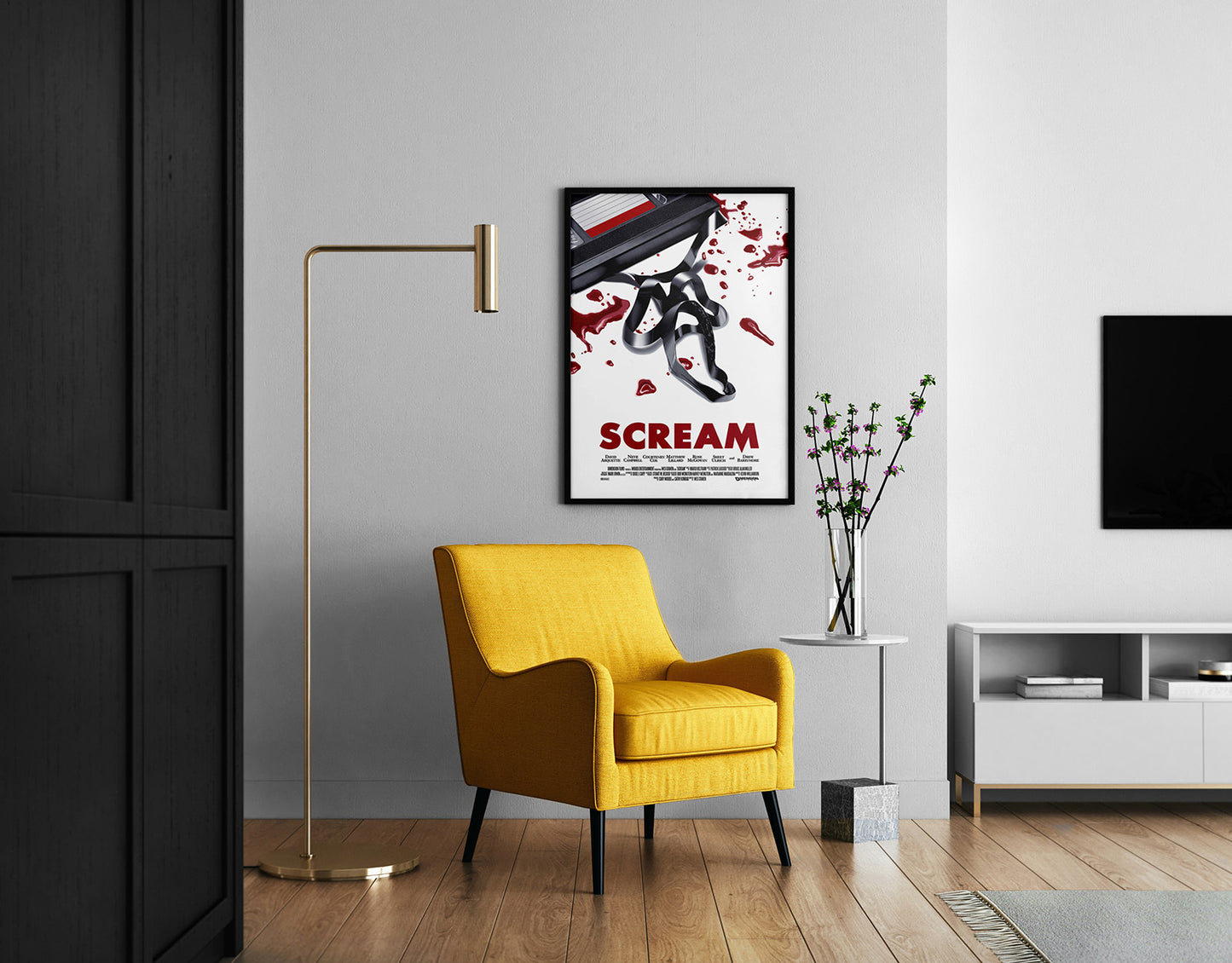 Scream Framed Poster |  Ghostface Film Art | Horror Movie Print | 1996 Steam Art