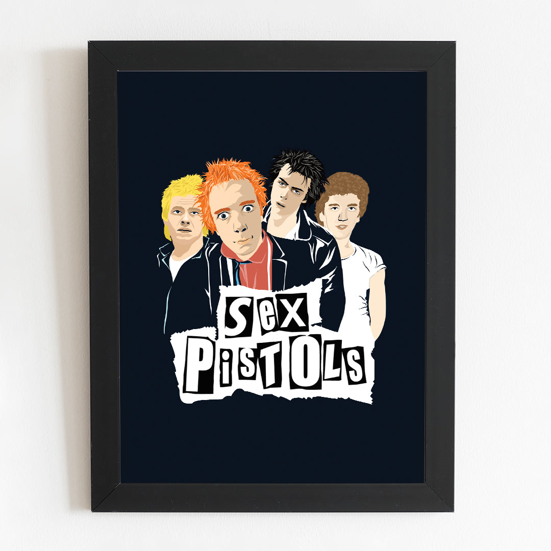 Sex Pistols Poster | Punk Portrait Minimalist Illustrated Poster