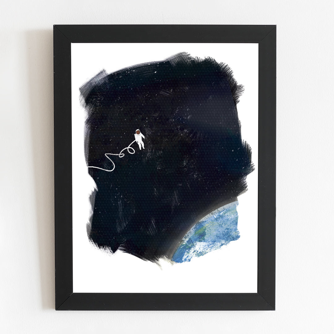 Space Walk Illustration Minimal Illustrated Poster