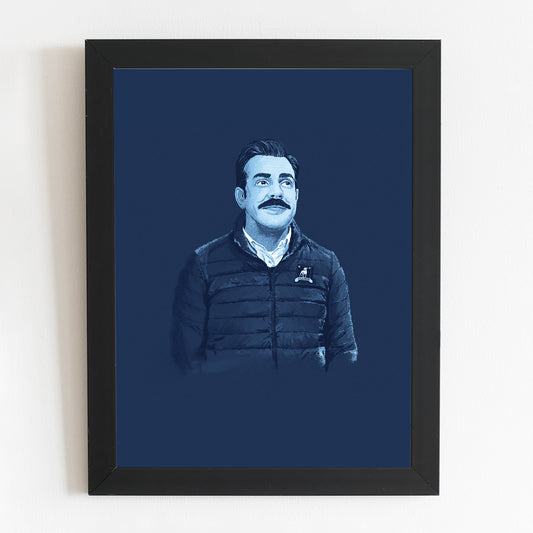 Ted Lasso Poster | Art Painting Illustrated Minimal Portrait Poster | Ted Lasso Gifts and Merchandise