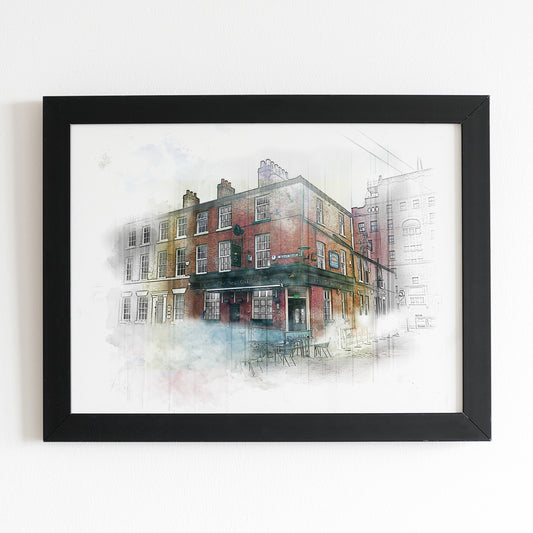 The New Oxford Salford Watercolour Style Illustrated Poster