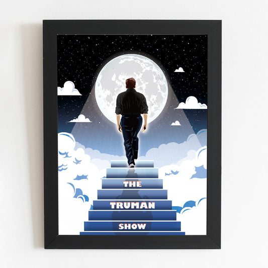 The Truman Show Jim Carrey Minimal Illustrated Poster