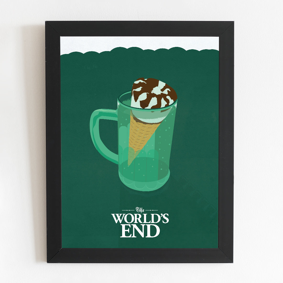 The Worlds End Minimal Movie Illustrated Poster