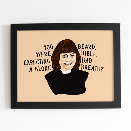 Vicar Of Dibley Minimal Portrait Quote Illustrated Poster