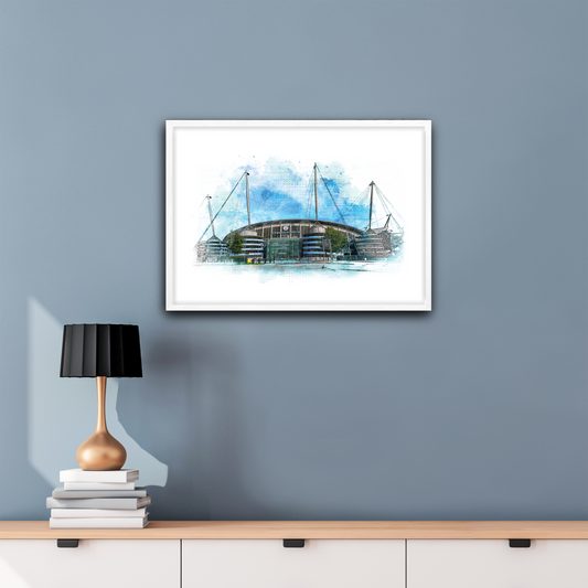 Etihad Stadium Man City Framed Poster | Manchester City FC Stadium Art