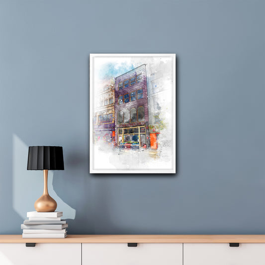 Night and Day Bar Framed Poster |  Manchester Art | Illustrated Prints