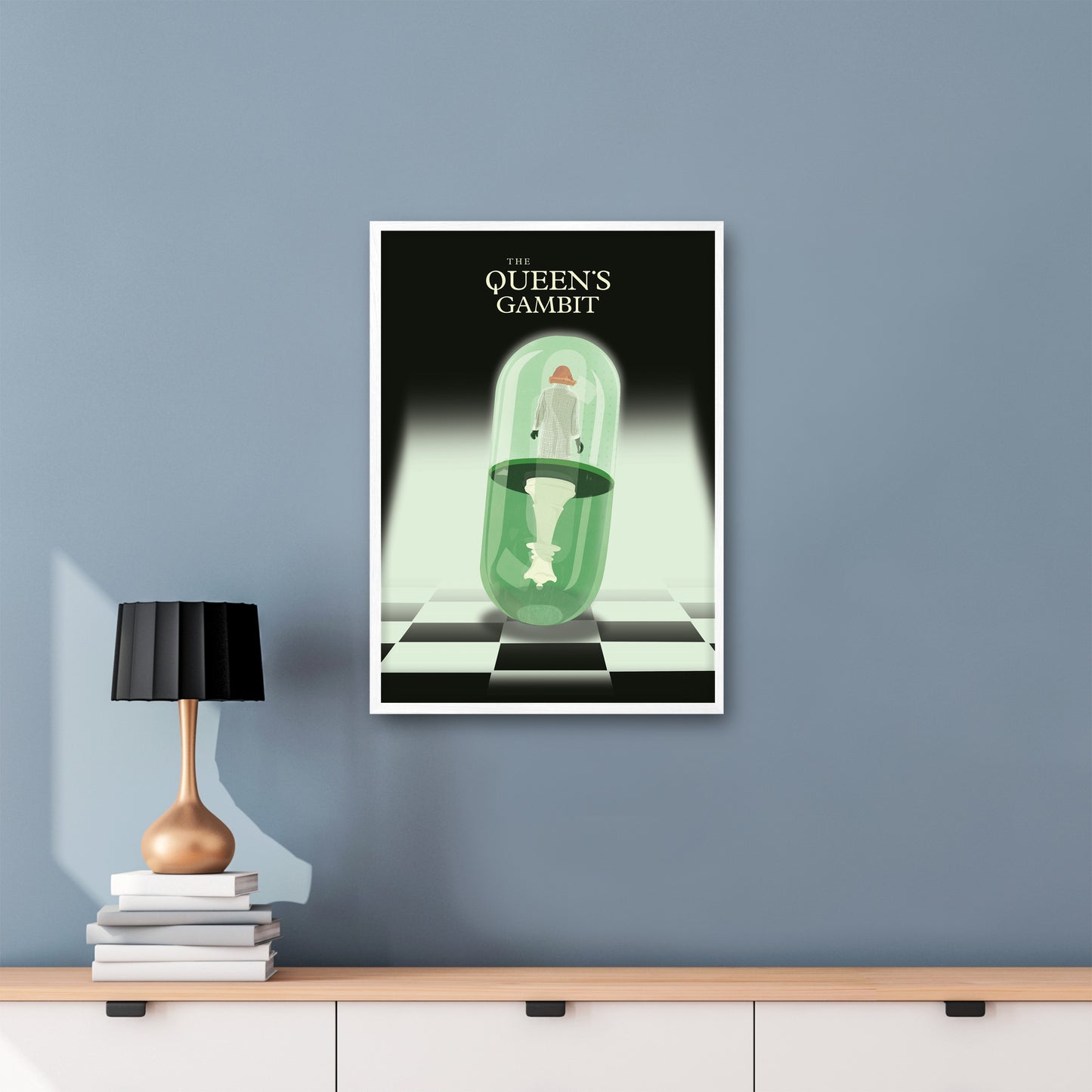 The Queen's Gambit Framed Poster |  Minimalist TV Show Art | Illustrated Print