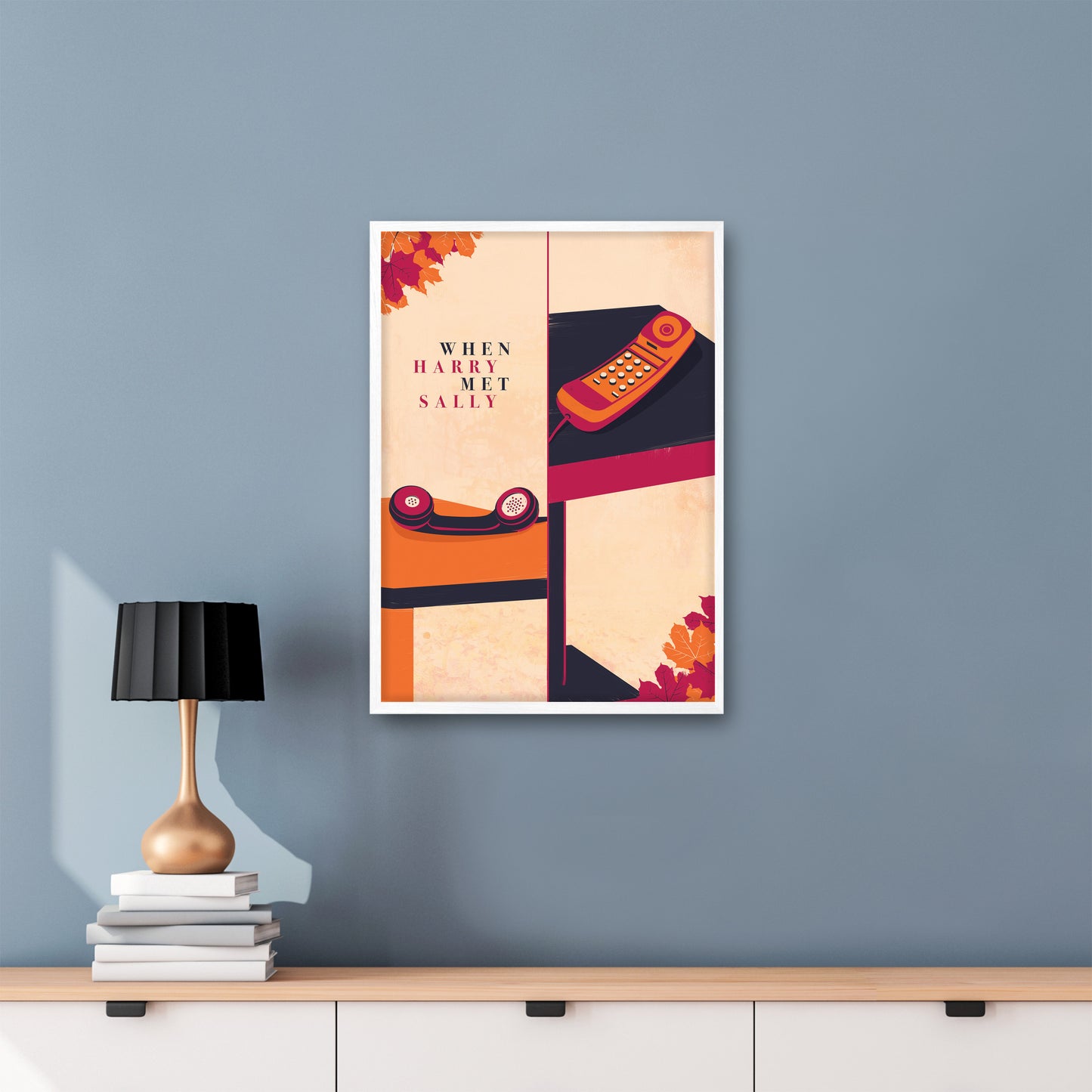 When Harry Met Sally Framed Poster |  Minimalist Film Art | Romantic Comedy Movie Print