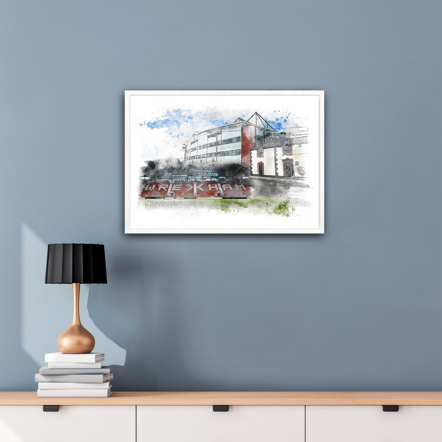 Wrexham AFC The Racecourse Ground Framed Poster |  Wrexham AFC Art | Illustrated Prints | The Turf Pub