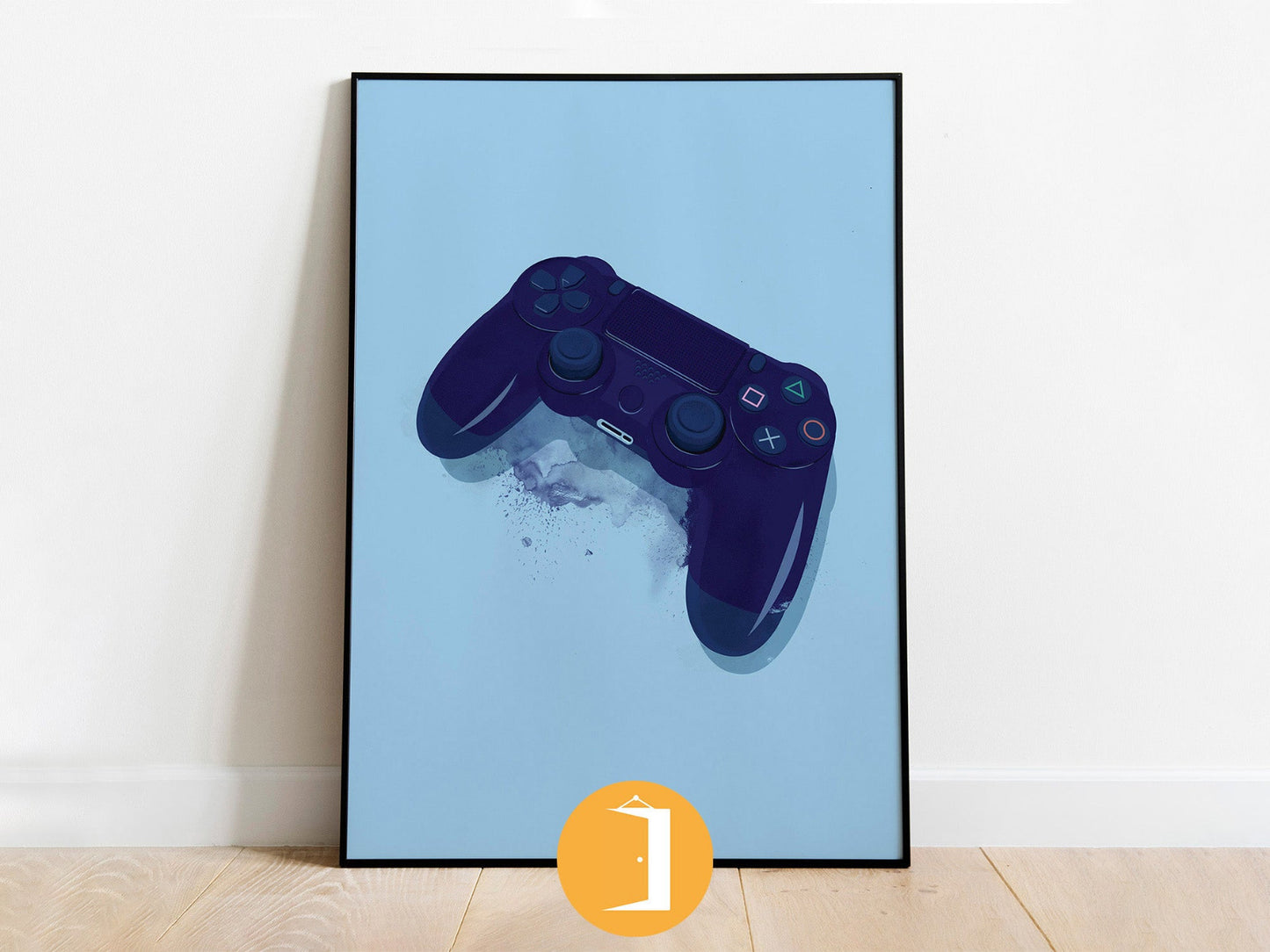 Playstation 4 DualShock Controller Minimal Illustrated Poster