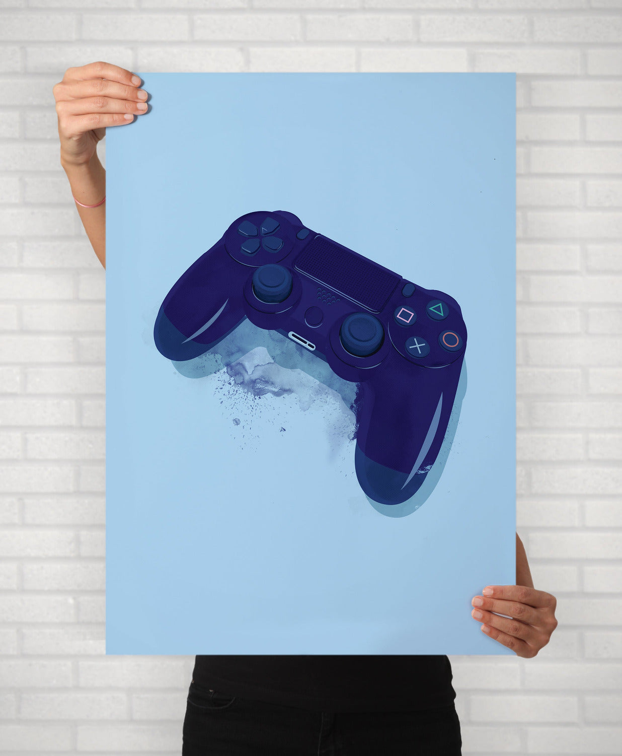 Playstation 4 DualShock Controller Minimal Illustrated Poster