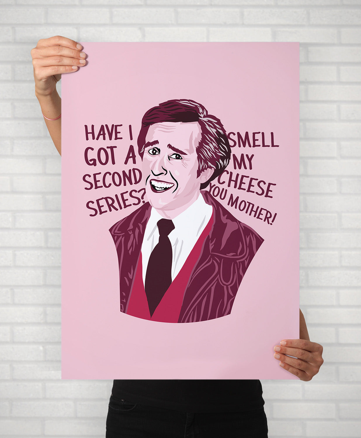 Alan Partridge Smell My Cheese Poster | Steve Coogan Minimalist Illustrated Portrait Print