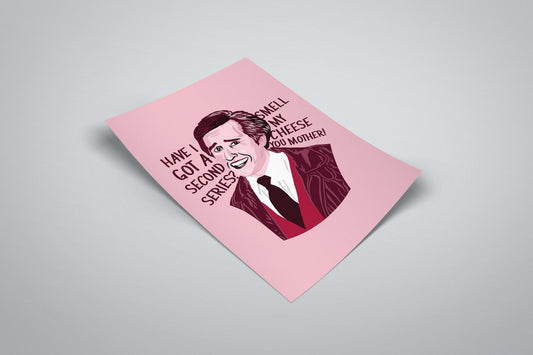 Alan Partridge Smell My Cheese Poster | Steve Coogan Minimalist Illustrated Portrait Print