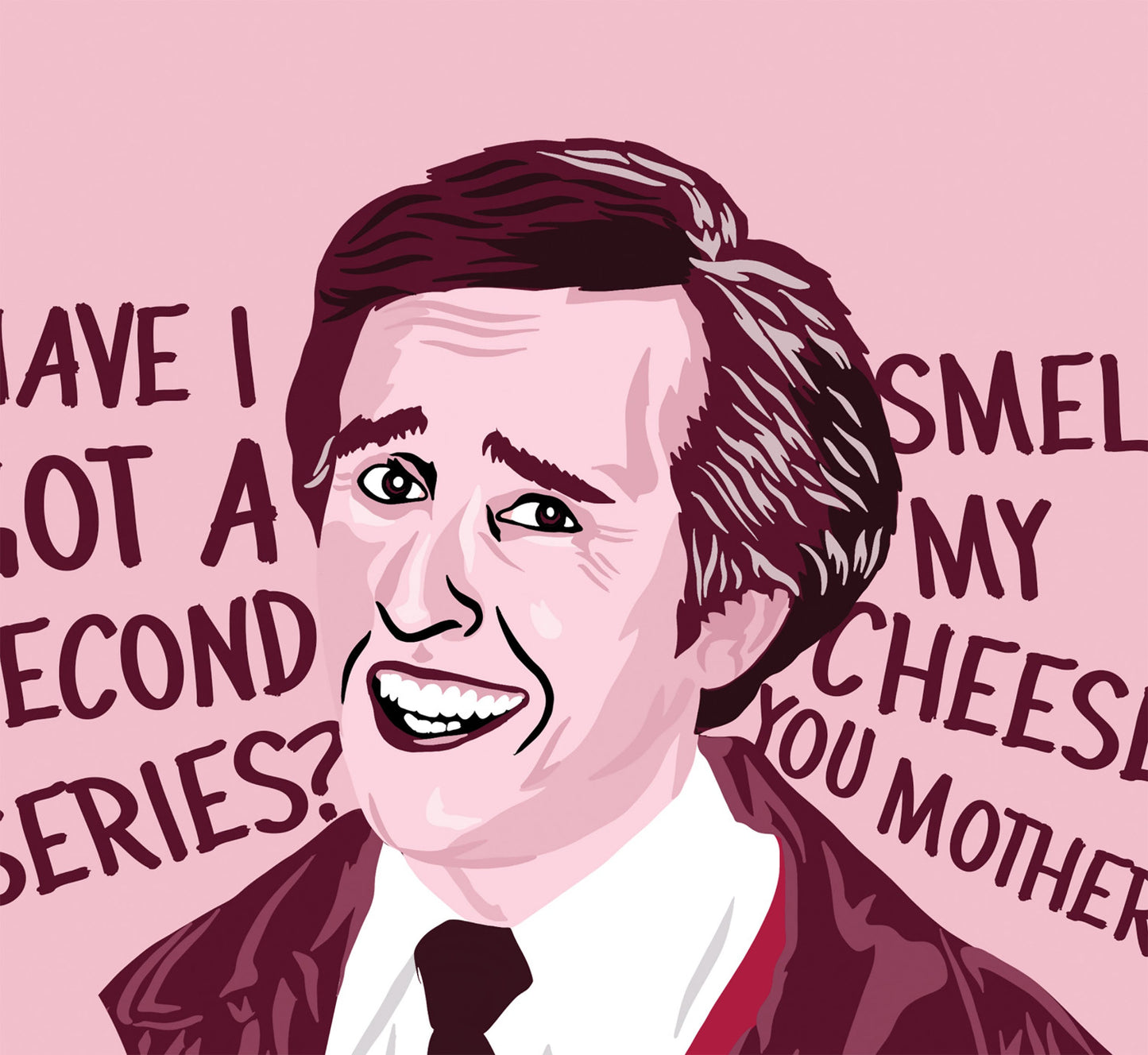 Alan Partridge Smell My Cheese Poster | Steve Coogan Minimalist Illustrated Portrait Print