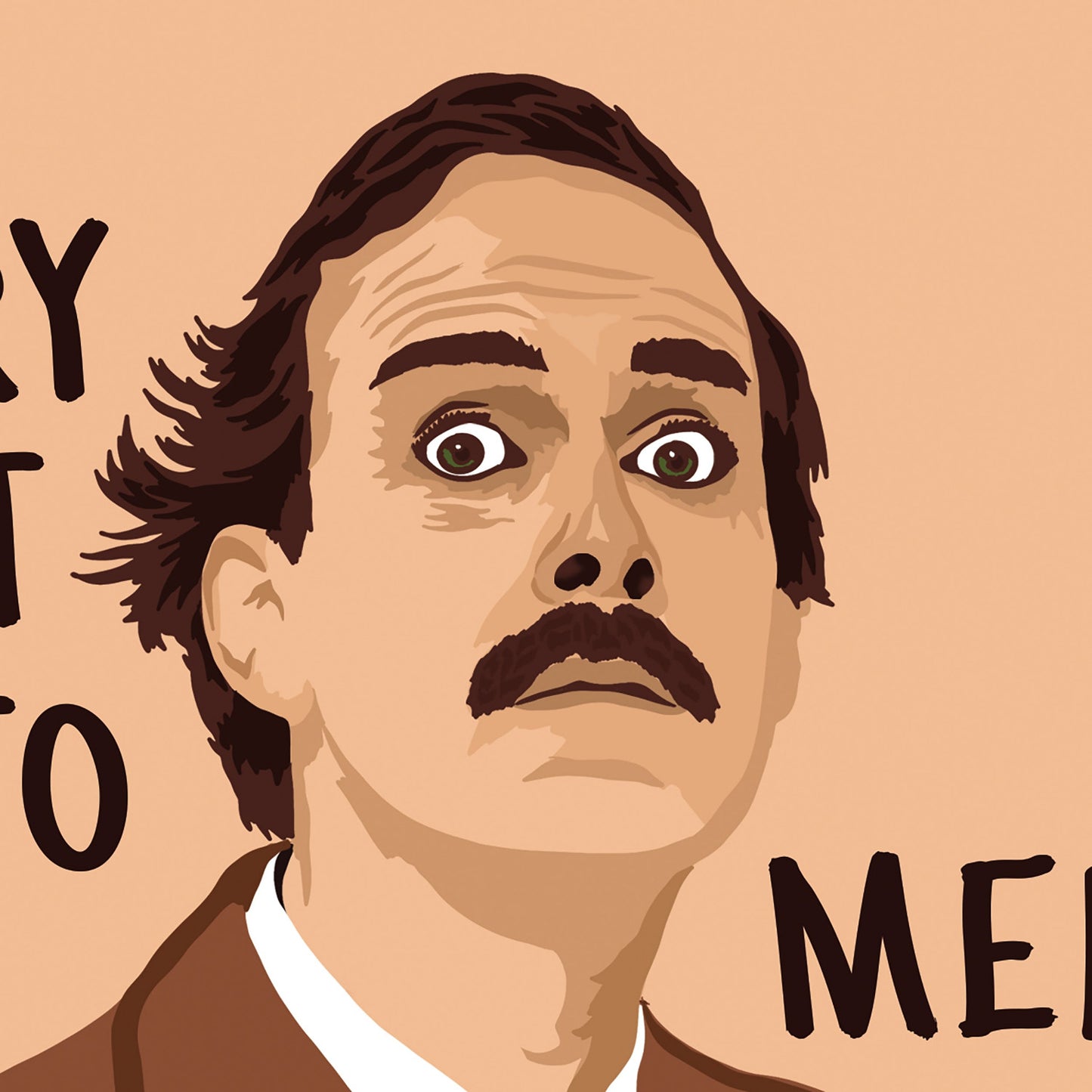 Basil Fawlty Towers Minimal Portrait Quote Illustrated Poster