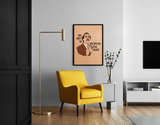 Basil Fawlty Towers Minimal Portrait Quote Illustrated Poster