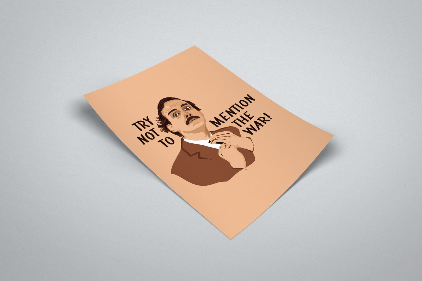 Basil Fawlty Towers Minimal Portrait Quote Illustrated Poster