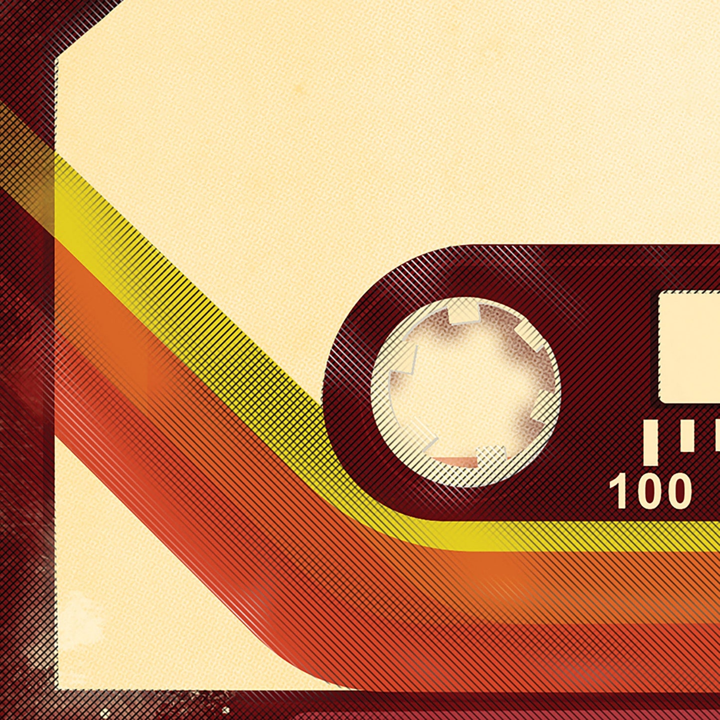 Retro Cassette Tape Illustration | Technology drawing Minimal Illustrated Poster