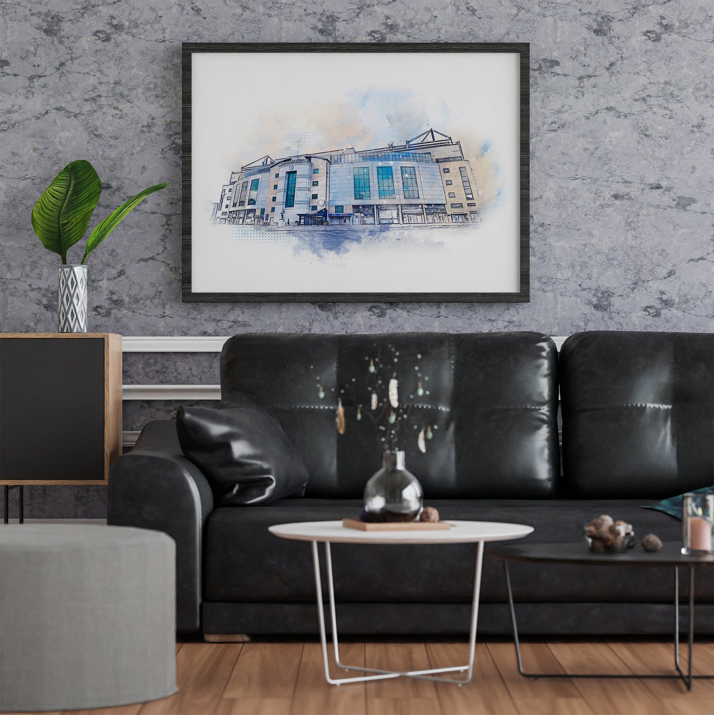 Chelsea F.C Stamford Bridge Stadium Watercolour Illustrated Poster | City Landmark Prints