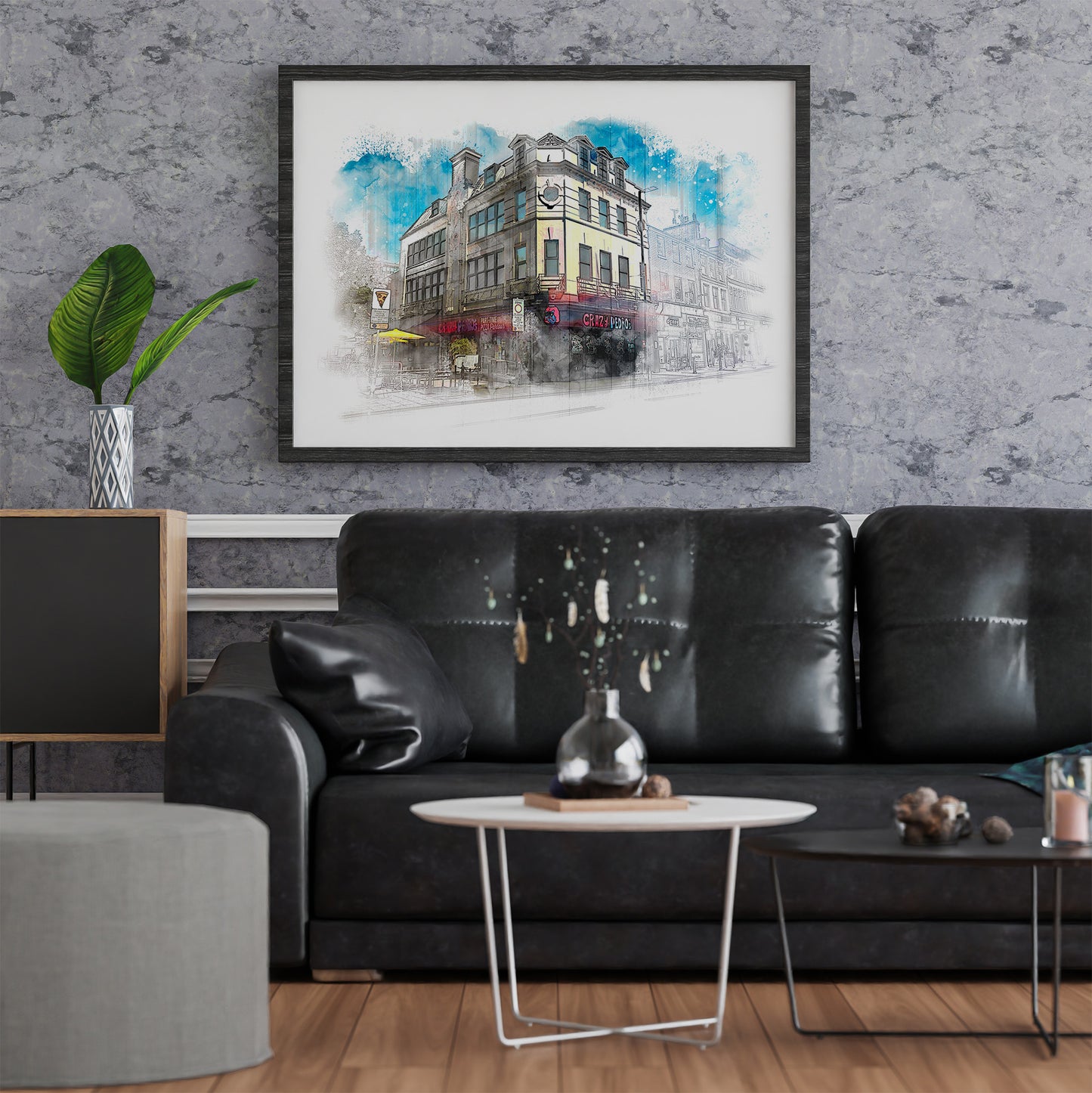 Crazy Pedros Manchester Bar Watercolour Style Illustrated Poster | Manchester City Landmark Prints