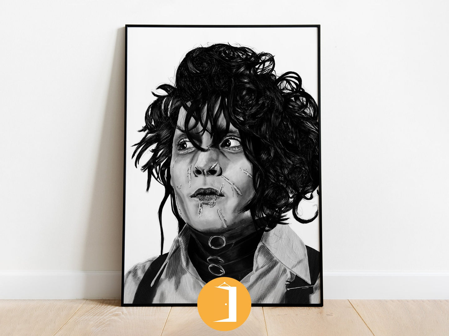 Edward Scissorhands Johnny Depp Illustrated Portrait Poster