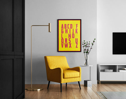 EMPTY Letters Alphabet Motivational Typography Home Wall Art Illustrated Poster