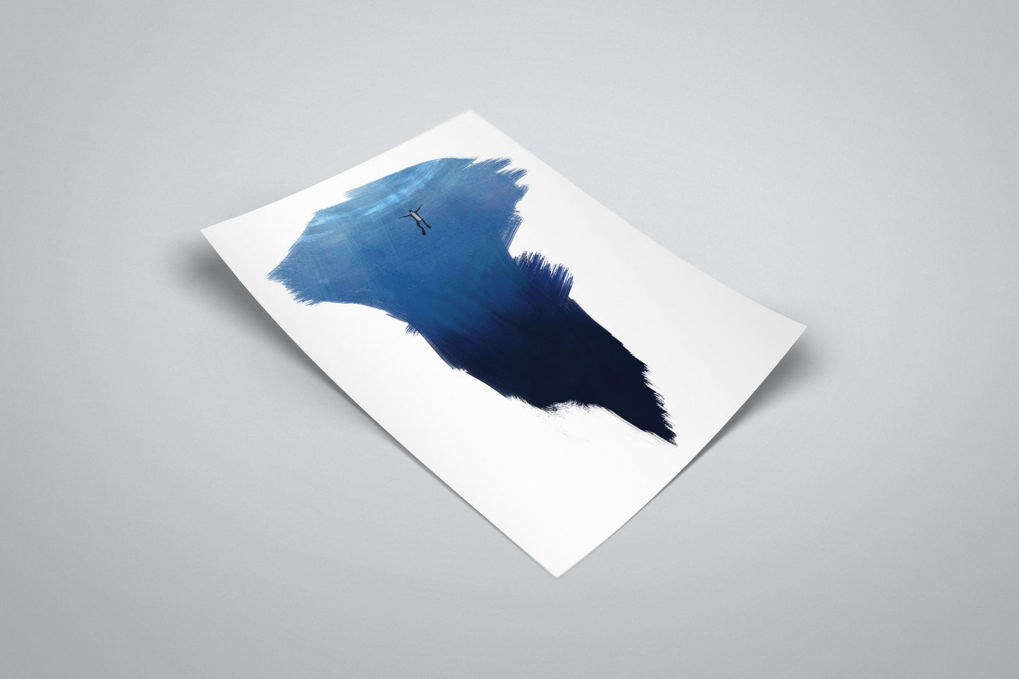 Ocean Diver Fear Illustrated Wall Art Poster