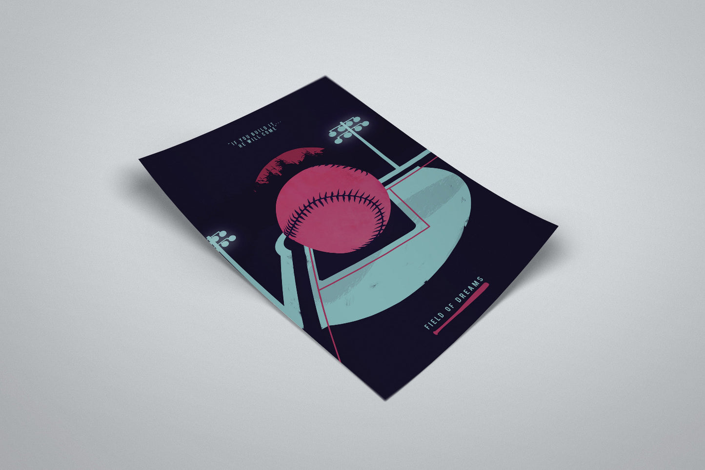 Field of Dreams Film Poster | Minimal Movie Illustrated Print | "If you build it they will come"