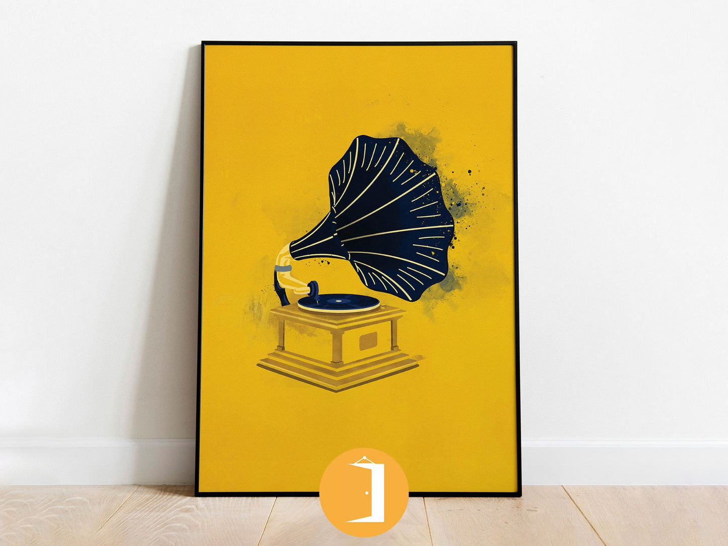 Gramophone Illustration | Old Technology Illustrated Poster