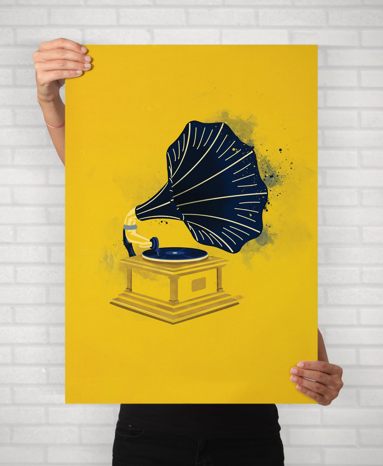 Gramophone Illustration | Old Technology Illustrated Poster