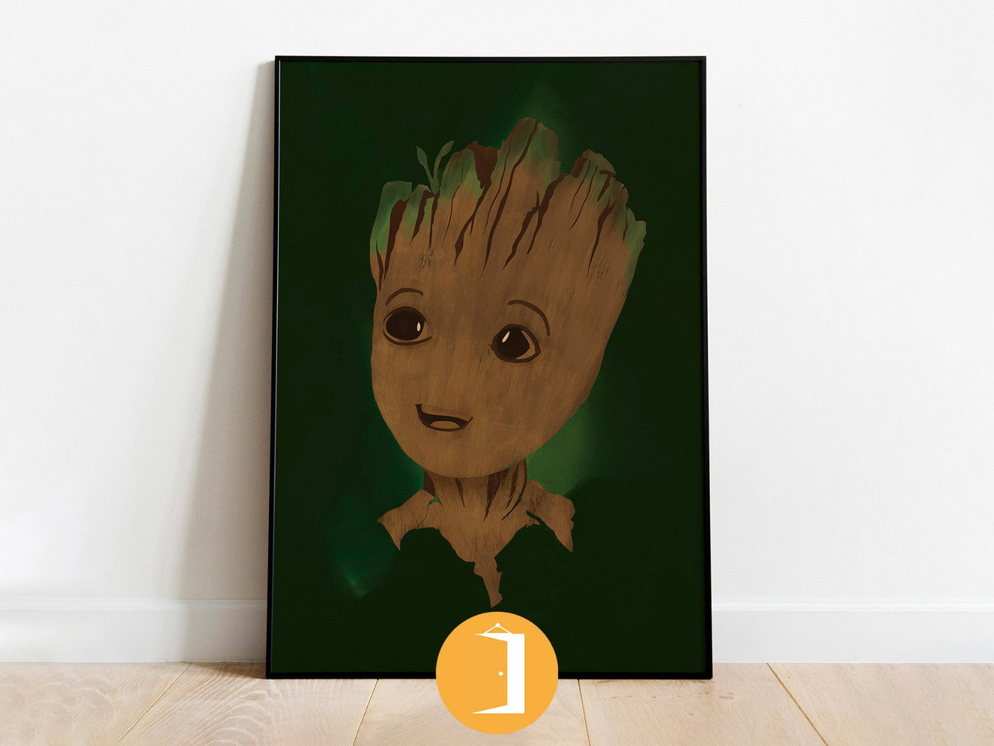 Baby Groot Illustrated Portrait Minimal Avengers Movie poster