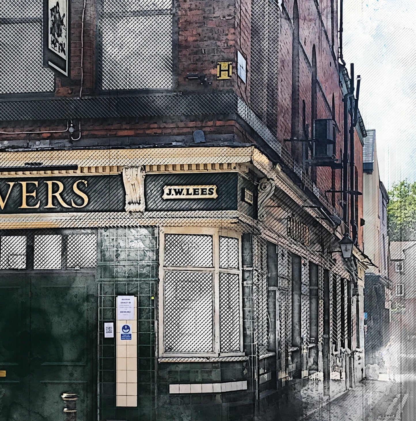 Gullivers Pub Manchester Art Prints Watercolour Style Illustrated Poster