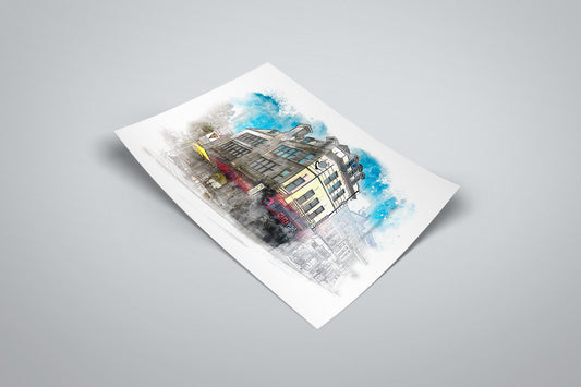 Crazy Pedros Manchester Bar Watercolour Style Illustrated Poster | Manchester City Landmark Prints