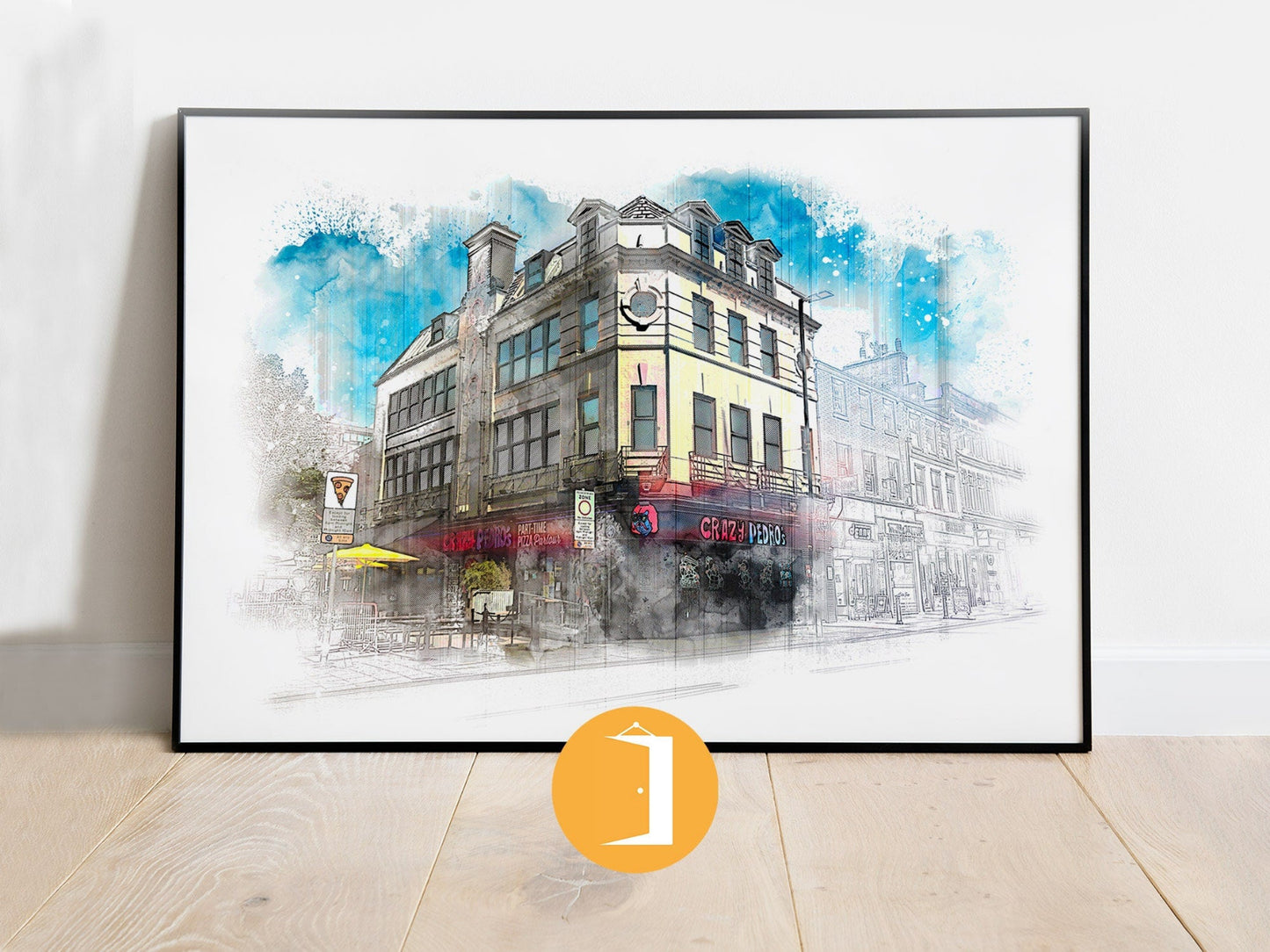 Crazy Pedros Manchester Bar Watercolour Style Illustrated Poster | Manchester City Landmark Prints