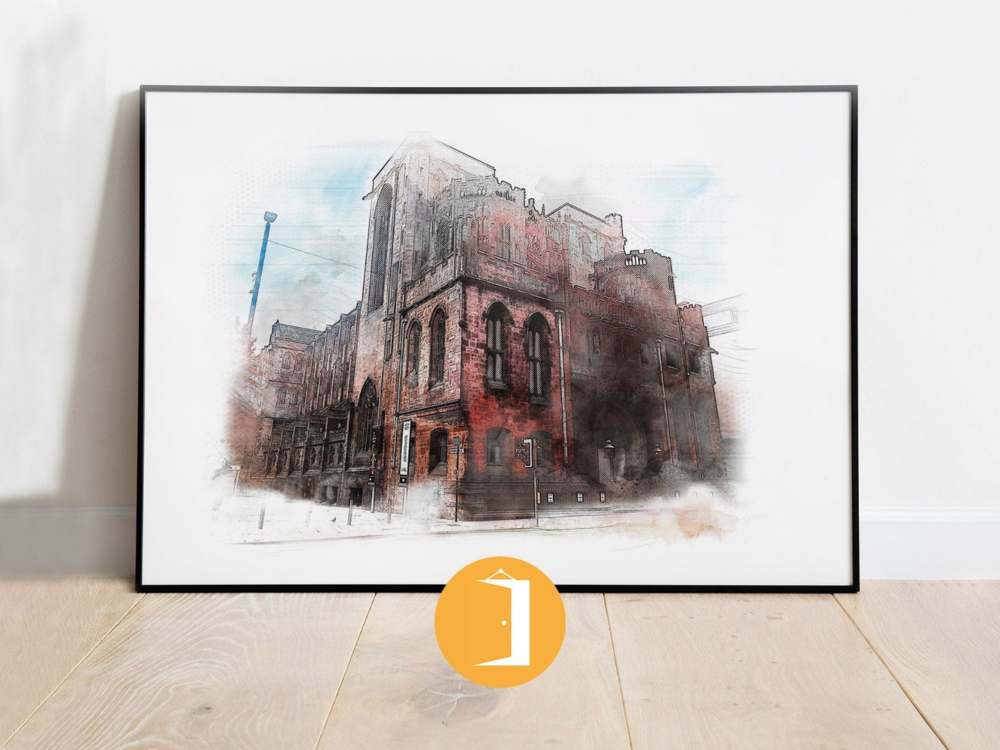 John Rylands Library Manchester Art prints Watercolour Illustrated Poster