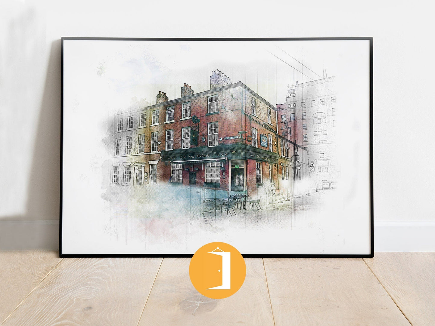 The New Oxford Salford Watercolour Style Illustrated Poster