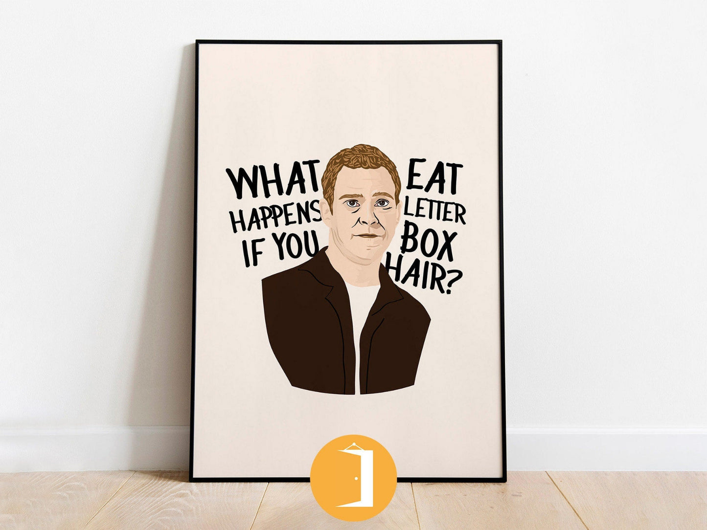 Peep Show Poster | Jeremy Usborne Quote Illustrated Print | What Happens If You Eat Letter Box Hair?