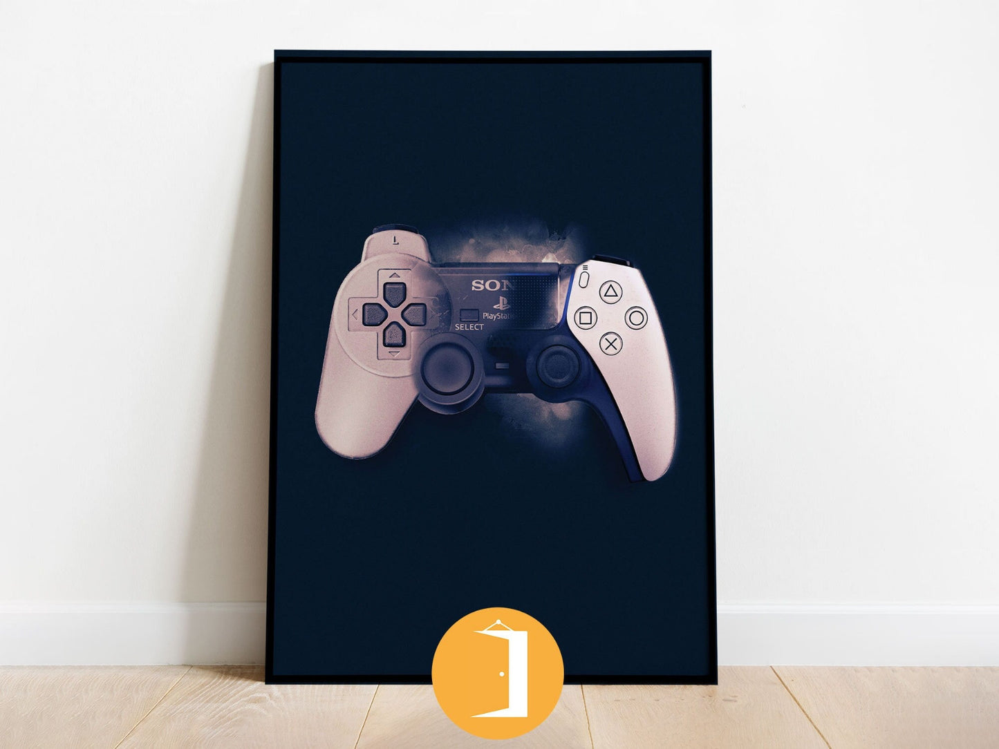 Playstation DualShock Controller Development Illustrated Poster Art