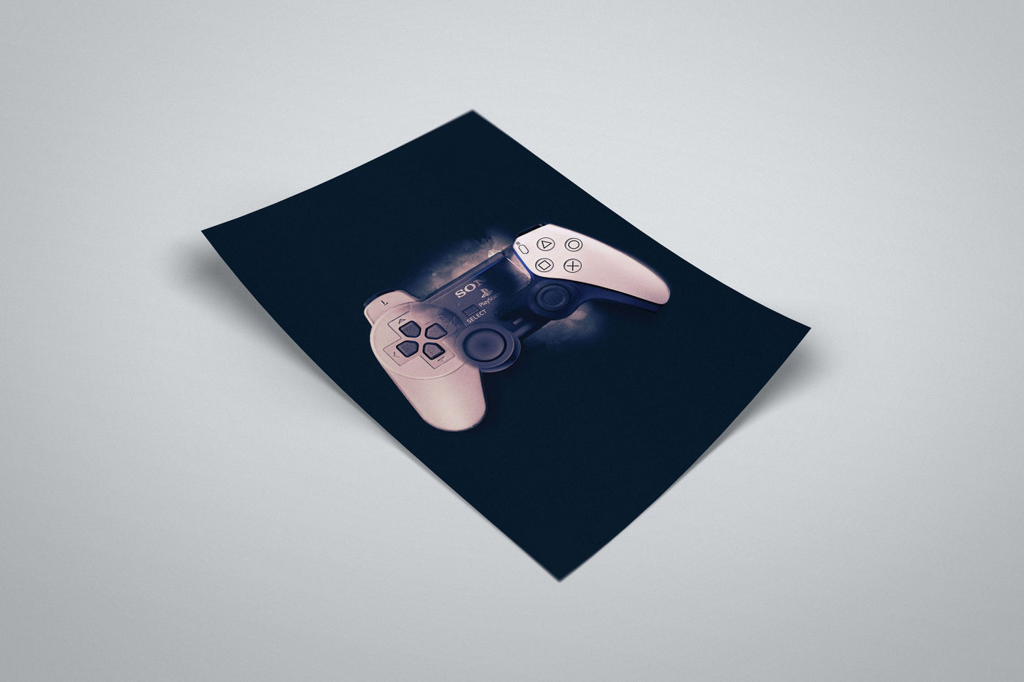 Playstation DualShock Controller Development Illustrated Poster Art