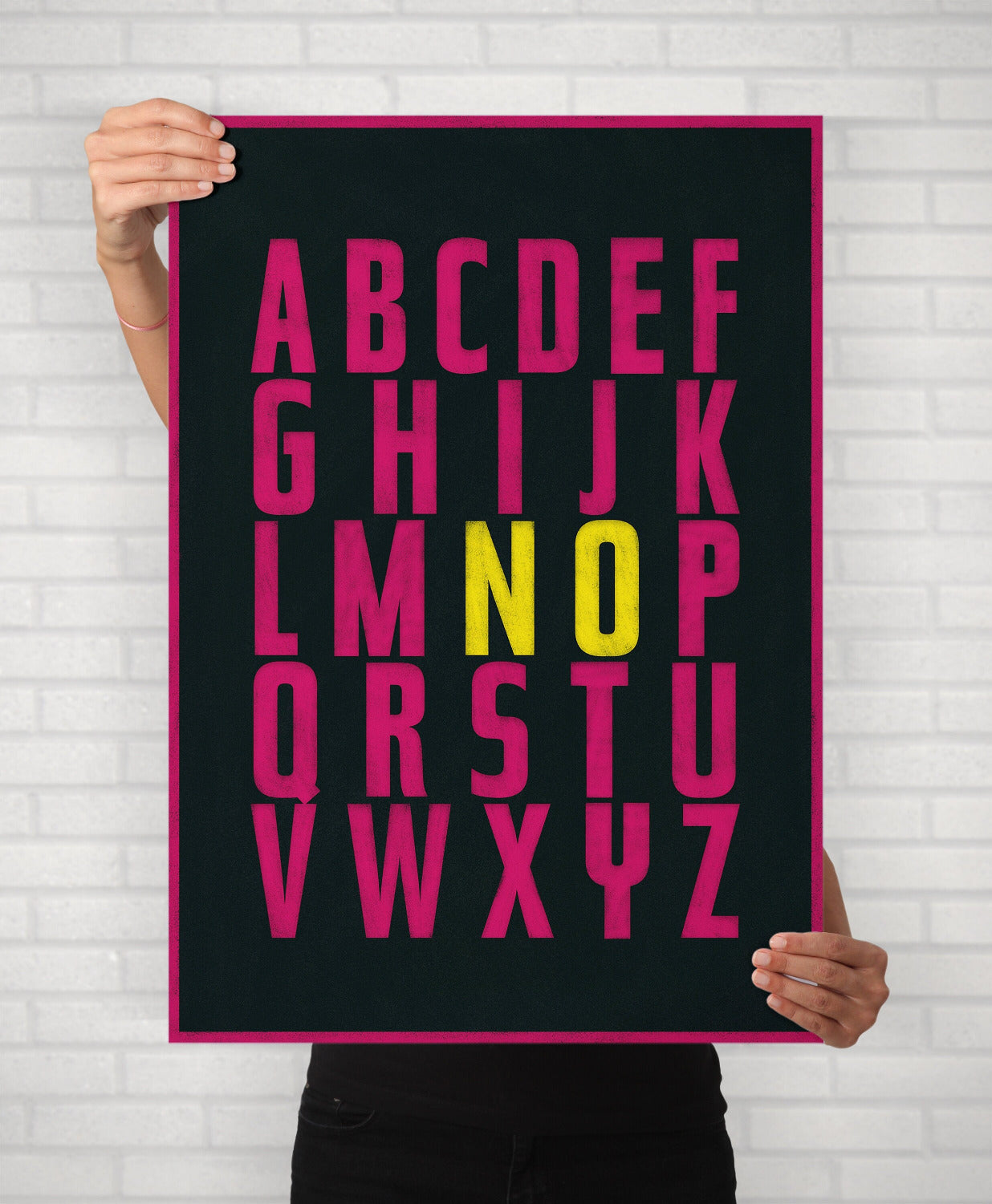 NO means NO Alphabet Motivational Typography Home Wall Art Illustrated Poster