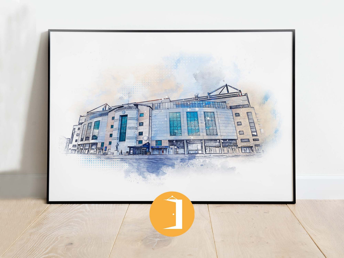 Chelsea F.C Stamford Bridge Stadium Watercolour Illustrated Poster | City Landmark Prints